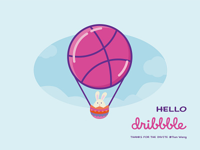 Hello Dribbble easter bunny easter eggs hello dribbble illustration vector