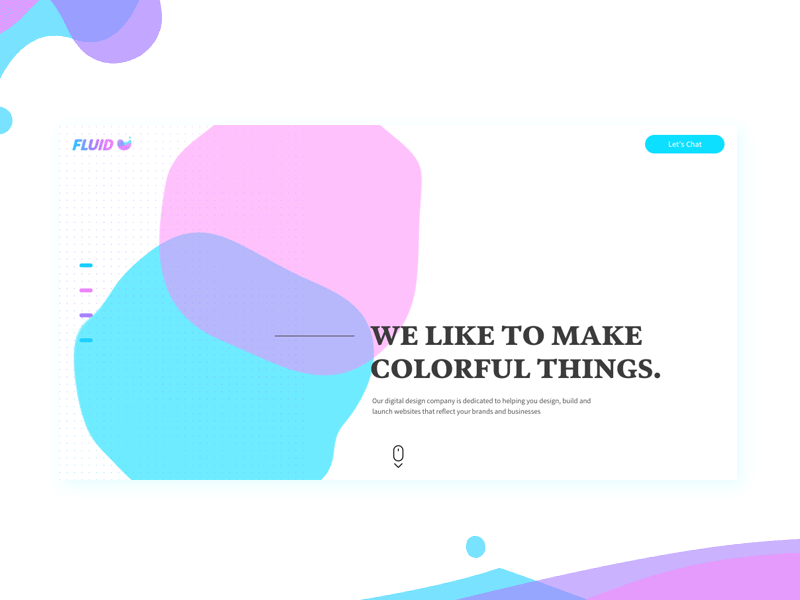 Fluid Landing Page adobe after effects colorful colors design desktop fluid graphic landing movement sketch ui ux web design website