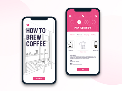 How To Brew Coffee adobe adobe illustrator app colors design experience graphic illustration mobile product sketch ui ux