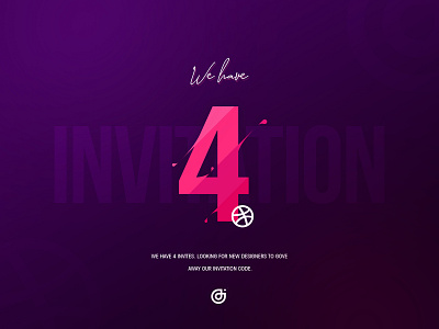 Dribbble 4 Invitation design dribbble illustration invitation invite logo minimal typography ui ui ux design ux vector