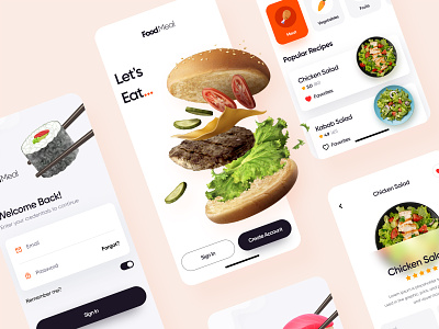 🍳🍔Cooking Recipe App Concept🍻 application design food app food app design foodmeal graphic design ios app design minimal mobile app design mobile ui ui ui ux design ui design user interface ux design