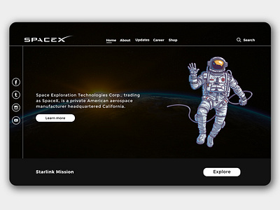 SpaceX Website Redesign | Rish Designs dark ui figma rish rish designs space space x ui ui design ux uxui webdesign website