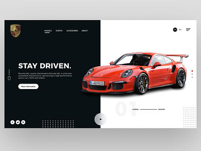 Porsche Header UI Design Concept | Rish Designs