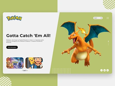 Pokemon UI Concept | Rish Designs daily ui dailyui design figma light ui pokemon pokemongo rish designs ui ui deisgn ui design ui designer uiux ux uxui web designer webdesign website design website designer website designing