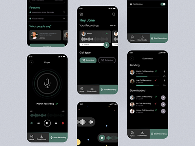 Call Recording App UI Design | Rish Designs