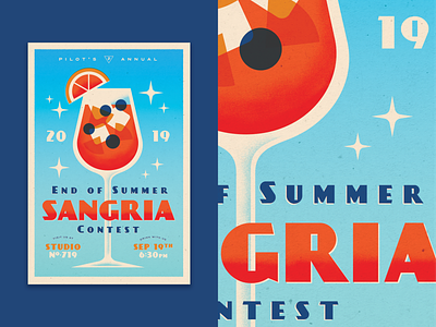 Sangria Contest 2019 airbrush design illustration retro sangria screen print vintage wine