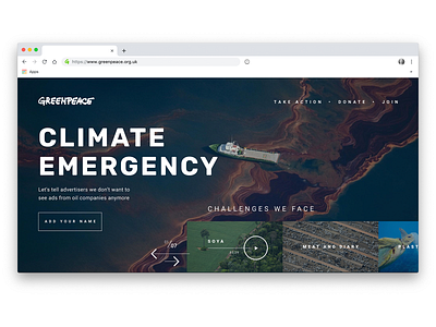 Greenpeace Concept design ui web