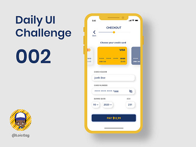 Daily UI Challenge 002 - Credit Card Checkout blue challenge checkout clean credit card dailyui form iphone open sans quicksand ui yellow