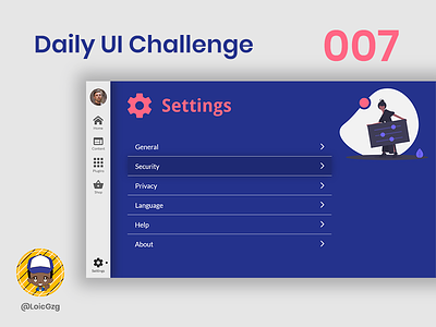 Daily UI Challenge 007 - Setting blue challenge clear cms dailyui desktop parameters pink settings simple software undraw