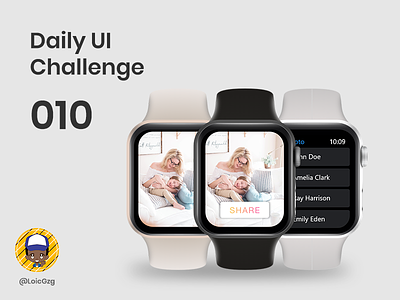 Daily UI Challenge 010 - Share button apple apple watch button challenge daily ui gradient instagram photo share simple tap ui