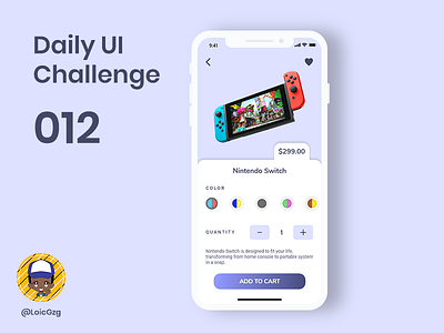 Daily UI Challenge 012 - E-Commerce Shop challenge daily ui ecommerce gradient item nintendo nintendo switch product product page purple shop switch
