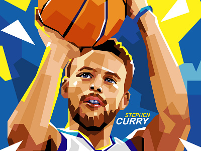 Steph Curry basketball golden state warriors illustration nba pop art sport steph curry vector
