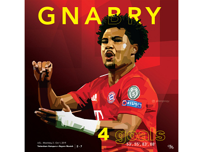 Gnabry - Football Match Statistics artwork bundesliga champions league design graphic digitalart digitalartwork illustration pop art serge gnabry sport vector wpap