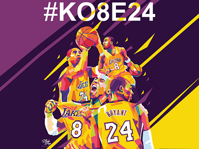 Kobe Bryant artwork basketball illustration illustrator lakers mamba out nba nba poster pop art rip kobe vector wpap