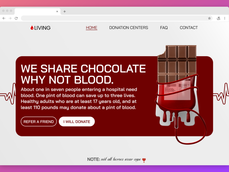 Download Blood Donation Landing Page by Anuge on Dribbble