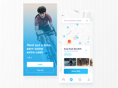 rent a bicycle app ui