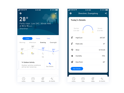 weather app ui