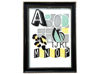 Abc abc fluro frame gothic hand leopard lettering rendered type typography vintage