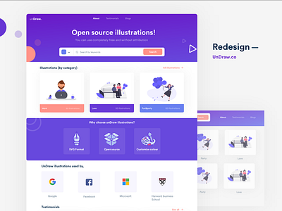 UnDraw Redesign - Ux case study