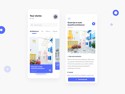 Stories app design