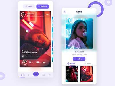 Short video platform adobe xd android app branding dailyui design dribbble flatdesign shortvideo tiktok tiktokdesign typography ui ui ux uidesign uidesignpatterns uidesigns ux