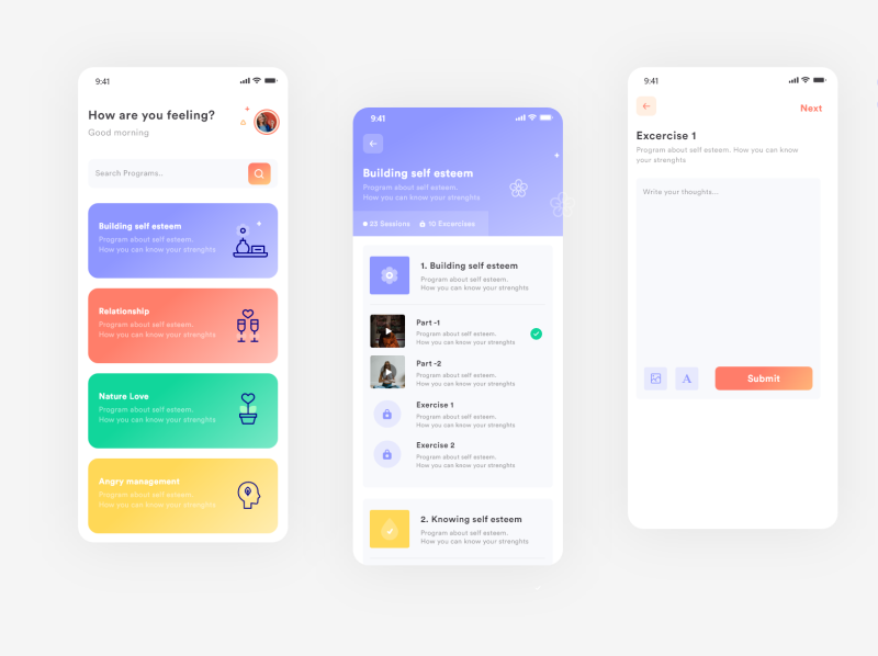 Self improvement app by Elayamanikandan on Dribbble