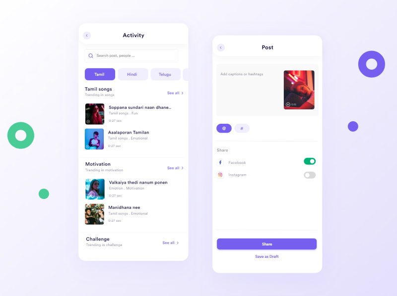 Short video platform by Elayamanikandan for indianpix on Dribbble