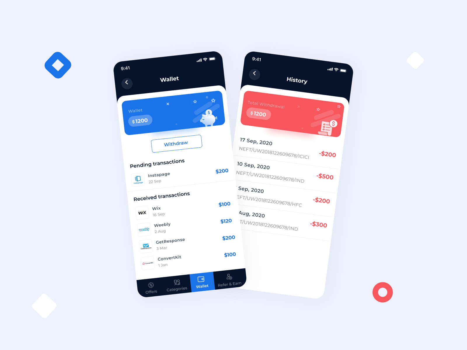 Wallet screen App design by Elayamanikandan on Dribbble