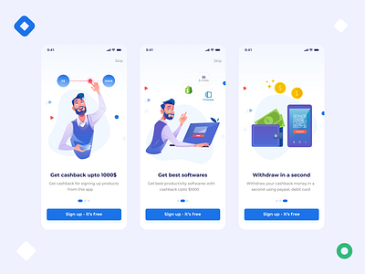 Onboarding screens