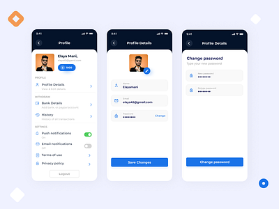 Profile screen - app design