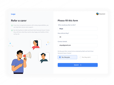 Refer a carer - Website design