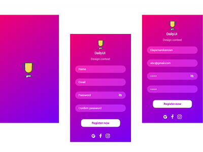 DailyUI 001-Design contest registation