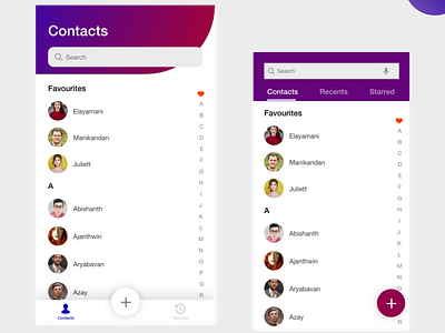 ios and material design-contacts