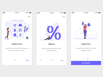 DailyUI 023- ecommerce onboarding screens adobe xd branding dailyui design dribbble flat icon illustration interaction ios minimal onboarding ui ui ux design uidesign uidesigner uidesignpatterns ux uxdesign vector