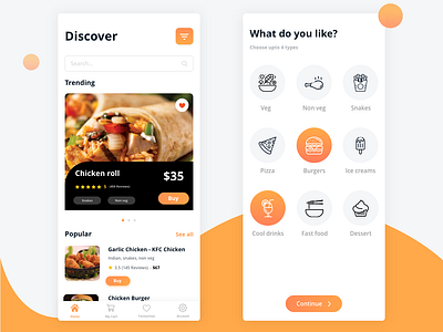 DailyUI 043 - Food menu adobe xd android app branding dailyui design dribbble flat food food app food menu illustration interaction ios menu typography ui ui ux design uidesigner uidesignpatterns ux