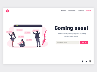 DailyUI 048 - Coming soon adobe xd android app branding coming soon page dailyui design dribbble flat illustration interaction ios minimal typography ui ui ux design uidesign uidesignpatterns ux webdesig website