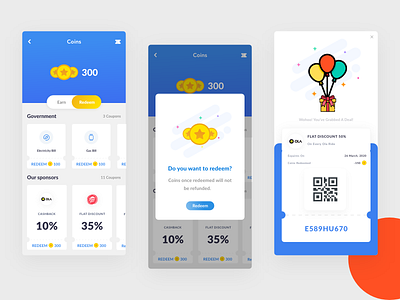 Redeem Coupons adobe xd android app branding dailyui design dribbble illustraion interaction interaction design interface design ios iosdesign logo design popup success message ui uidesign uidesignpatterns ux uxdesign