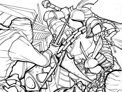 Ninja Samurai Battle comicart ninjas samurai