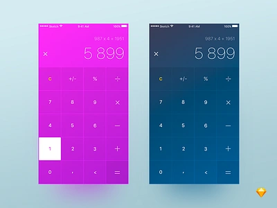 004/100 Calculator (free sketch file) 100daysui calculator dailyui dailyuichallenge designui free interface iphone sketch trendy ui ux