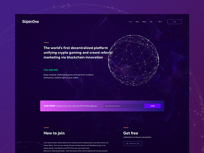 WIP landing page crypto dark landing polygon purple sphere triangle web