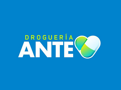 Droguería Ante - Drugstore Logo Design branding capsule drugs drugstore health heart logo manuelvergara medicine