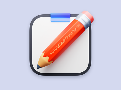 SketchBook Icon For Big Sur 3d app big sur icon illustration lucas haas macos pencil ui