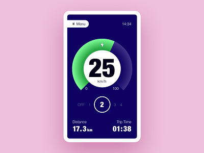eBike app concept android app ebike gauge ios speed ui ux