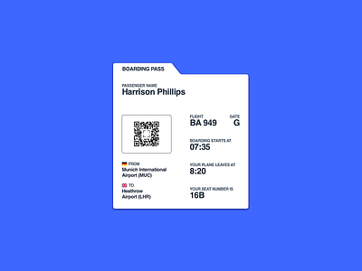 Simple Boarding Pass airlines airplane boardingpass ticket travel uidesign