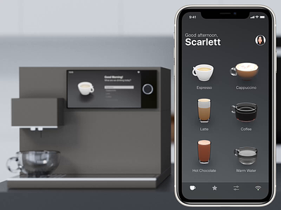 Smartphone Integration animation coffee machine interaction interface ios iot lucas haas ui ux