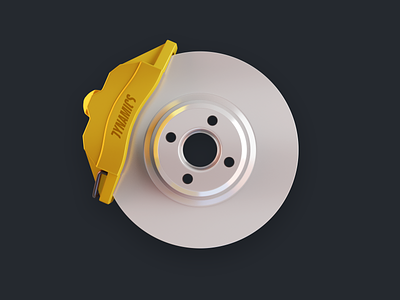 Disc Brake Icon 3d abs app blender3d brake caliper car disc icon illustration lucas haas ui vehicle