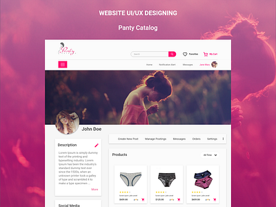 Online Shopping Web UI/UX adobe xd axure rp 9 fiverr project illustration invisionapp online shopping store panty web design successful web ui ui design ux design web web app web app design web design and development web designer webdesign website design