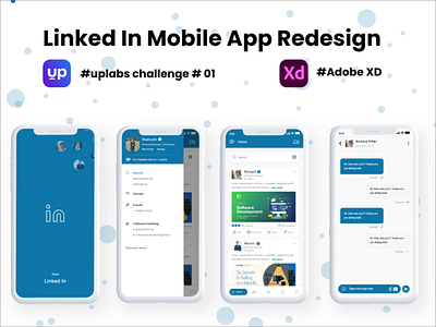 Linked In Mobile App Redesign - Uplabs Challenge 01 adobe xd android android design challenge challenges ios iosdesign linked mobile ui linkedin ui ui kit uidesign uiux uplabs ux uxdesign uxui