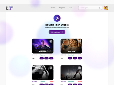 Music Web Page - Glassmorphic UI Kit