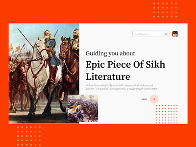 Chapters Landing Page UI Kit adobe xd cultivation cultural culture design figma landing page design landing page ui kit literature sikh uiux war